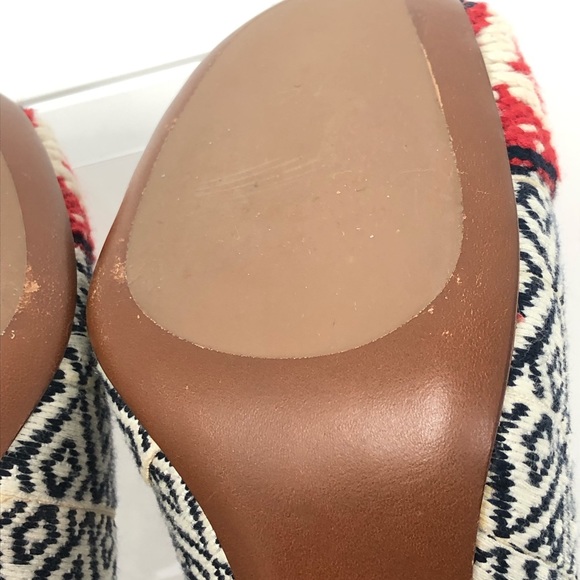 TORY BURCH Dara Woven Pump Heels Shoes - Red Black Women’s Sz 7.5 RARE EUC - Picture 8 of 9